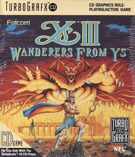 Ys III Wanderers from Ys box art for TurboGrafx CD